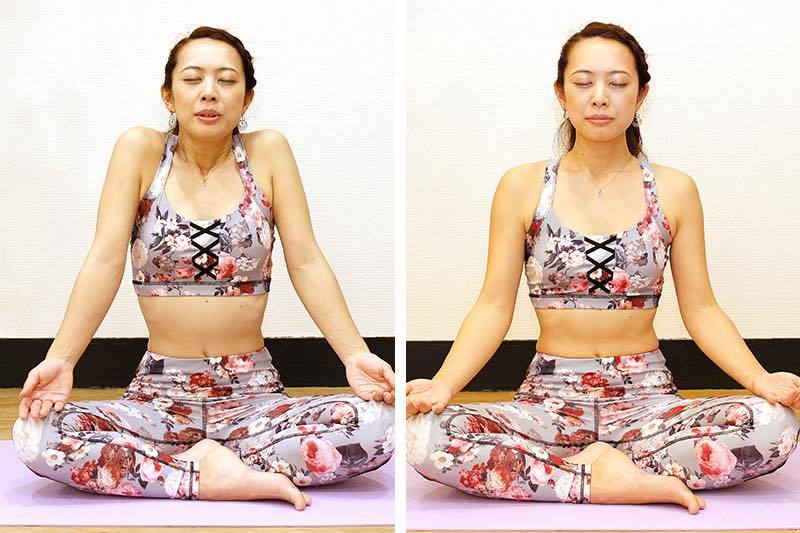 肩の力を抜く|ヨガの座り方